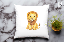 Watercolor Cute Lion Family Clipart Sublimation PNG Product Image 2