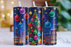 Merry Christmas Tree Tumbler Wrap | Christmas Wrap Product Image 1