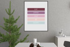 Eat, Drink and Be Merry, Christmas poster, Christmas decor Product Image 1