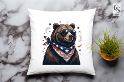 Patriotic Bear With Sunglasses Clipart PNG Product Image 3