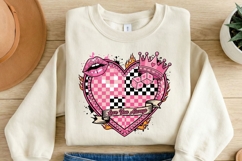 Be Mine Valentine PNG, Retro Valentine PNG, Heart Checkerboa Product Image 2