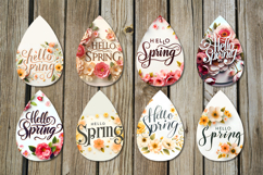 Watercolor Spring | flowers Sublimation Teardrop earring Product Image 2