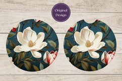 Magnolia Flowers Car Coasters, Flowers Sublimation PNG Product Image 2