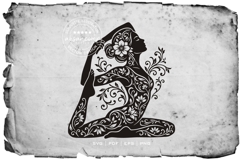 Elegant Floral Yoga Silhouette Bundle SVG Product Image 2
