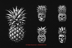 10 Bundle Dark Art Pineapple Skull Tropical Fruit Skull Product Image 3
