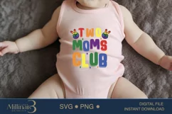 Two Moms Club Kids Pride SVG | Pride Month Baby SVG Product Image 2