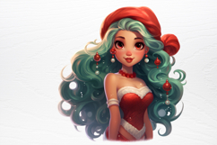 Christmas Mermaid Clipart PNG Product Image 2