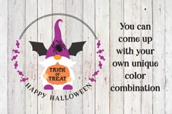 Trick or Treat Halloween Round Sign SVG with Gnome Product Image 2