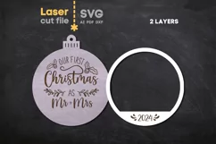Mr & Mrs Christmas Ornament SVG laser cut file for Glowforge Product Image 3