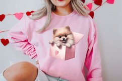 Cute Valentine Pomeranian Puppy, Valentines Clipart Product Image 2