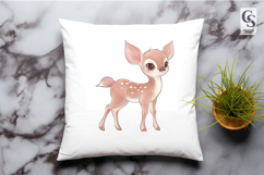 Cute Baby Deer Watercolor Clipart Sublimation PNG Product Image 2