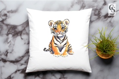Watercolor Baby Tiger Clipart PNG Product Image 2