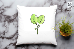 Green Botanical Leaf Illustration Clipart Sublimation PNG Product Image 3