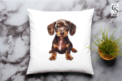 Dachshund Puppy Watercolor Illustration Clipart PNG Product Image 2