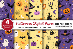 Halloween Digital Paper Backgrounds PNG Product Image 1