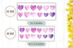 Watercolor Heart Mug Design, Purple Love Hearts Mug Wrap Product Image 2
