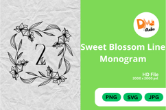 Sweet Blossom Line Monogram Product Image 1