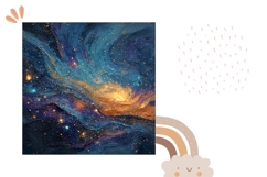 Cosmic Pillow Template, Abstract Pillow Sublimation Product Image 2
