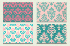 Pink &amp; Teal Damask Cutting Boards sublimation Designs Product Image 2