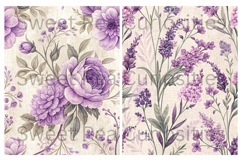 Purple, Shabby Chic, Papers, Junk Journal Product Image 2