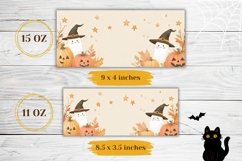 Halloween Pumpkins Mug Wrap, Kawaii Ghost Mug PNG Product Image 2