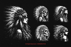 10 Bundle Dark Art American Indian Skull Girl Warriors Product Image 3
