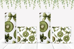 Watercolor Kiwi Tumbler Wrap, Fruits Tumbler Design Product Image 2