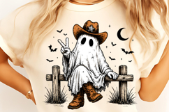 Halloween Cowboy Ghost PNG, Western Halloween Cowgirl PNG Product Image 1