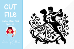 Bride and groom silhouette, cut file, wedding SVG Product Image 1