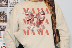 Mama Coquette Bow Sublimation, Retro Mama Png Product Image 2