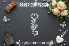 Floral Paper Cut SVG, Decorative Botanical Product Image 1