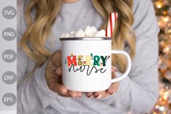 Nurse Christmas SVG Design / Merry Nurse Christmas Cut Files Product Image 2