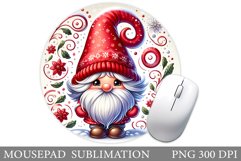 Christmas Gnome Mouse Pad. Christmas Mouse Pad Sublimation Product Image 1