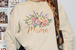 Floral Mama Sublimation, Retro Mama Flowers Png Product Image 2
