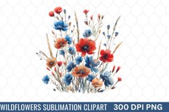 Wildflowers Sublimation Clipart Product Image 1