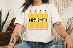 Teacher Pencil Monogram Png, Teacher Monogram Design Product Image 3