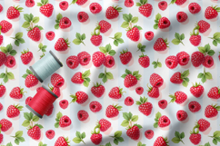 Colourful Macarons and Berries Seamless Patterns, Summer PNG Product Image 3
