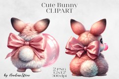 Cute Baby Bunny Clipart PNG. Product Image 1