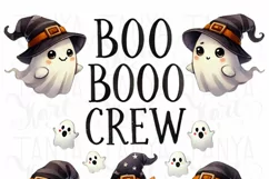 Boo Boo Crew Halloween PNG, Retro Ghosts Collection, Funny Product Image 2