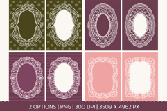 9 Vintage Coquette Lace Frames PNG Product Image 3