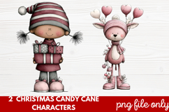 Christmas Candy Cane Characters Clipart Product Image 1