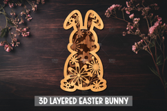 3D Easter Bunny SVG I Laser Cut Easter Bunny Product Image 1