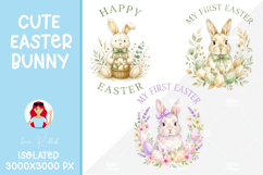 Easter Bunny PNG, Happy Easter Sublimation Design Product Image 1
