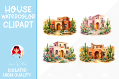 4 Cozy Watercolor House Clipart Product Image 1