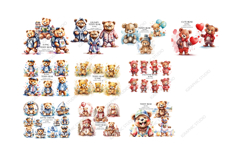 Teddy Bear Mega Bundle, Animals Clipart, Woodland Animal Png Product Image 2