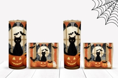 Pumpkins Halloween Tumbler, Halloween Black Cat Tumbler Product Image 2