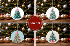 Cute Christmas Tree Round Ornaments, Christmas Gift Tags Product Image 2