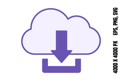 Colored Cloud Download Icon Product Image 1