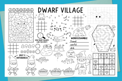 Dwarf village coloring activity play mats. Fantasy placemats Product Image 2