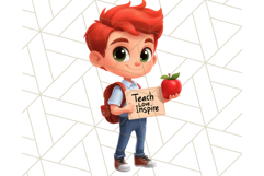 School Teacher Clipart, Boy Teacher PNG, Cute Classroom Art Product Image 2